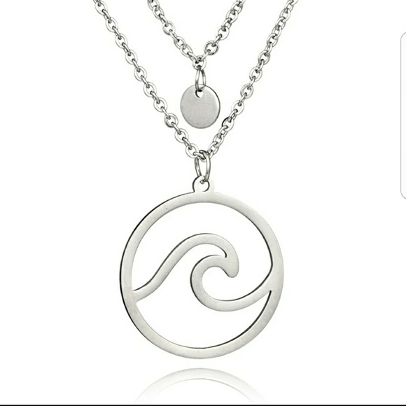 Boho Sea Wave Pendant w/ Sequins charms necklace - Picture 8 of 8